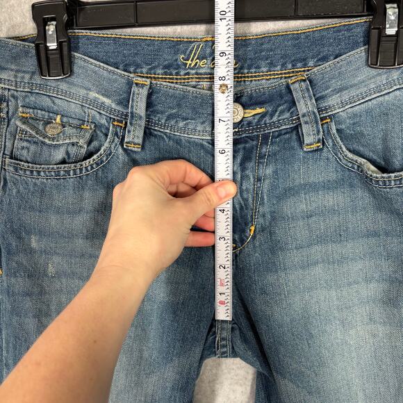 Old Navy Jeans Women 6 Baby Boot Diva Pocket Flap Y2K Knee Hole Whiskers Western - Picture 8 of 12